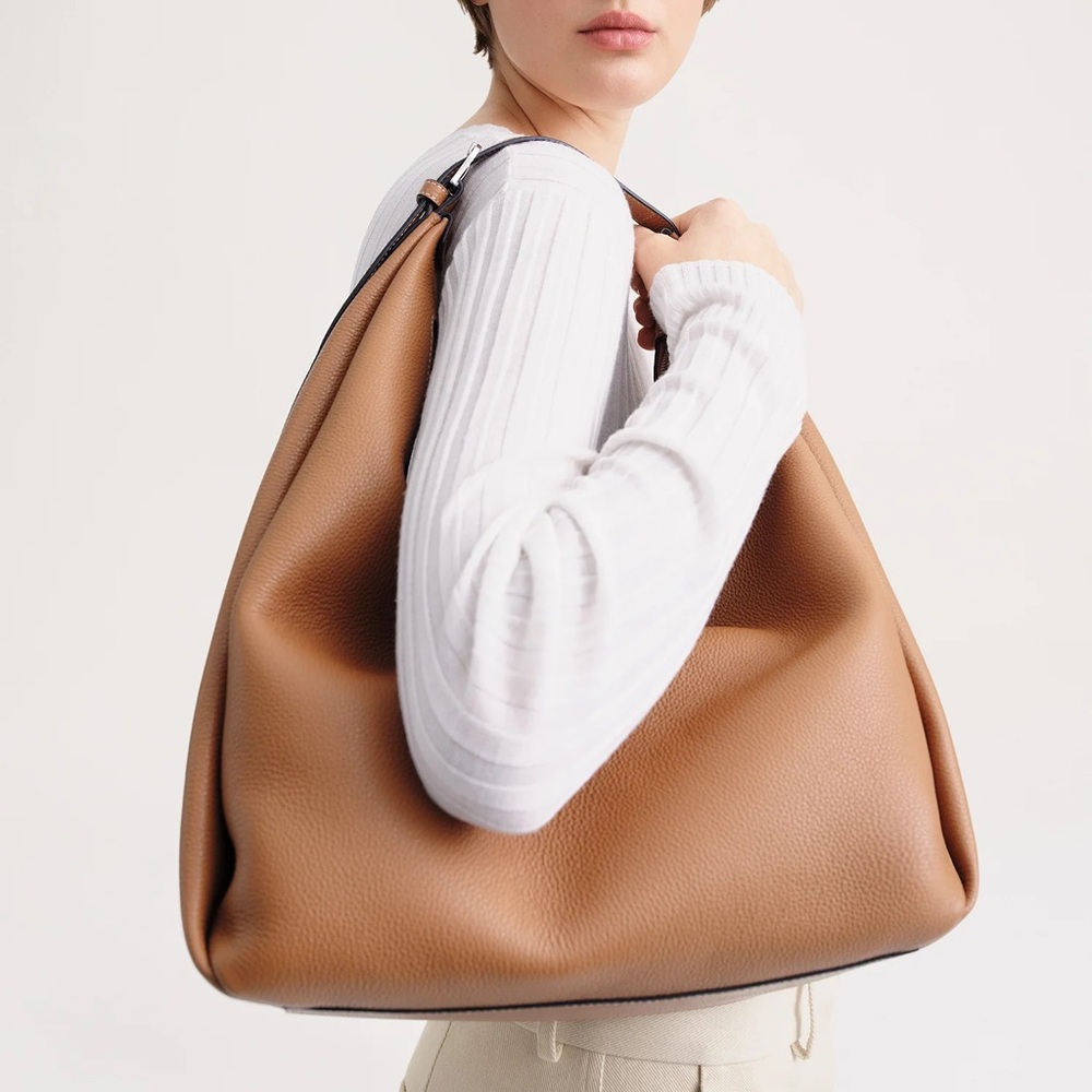 Totême Belt hobo bag tan grain